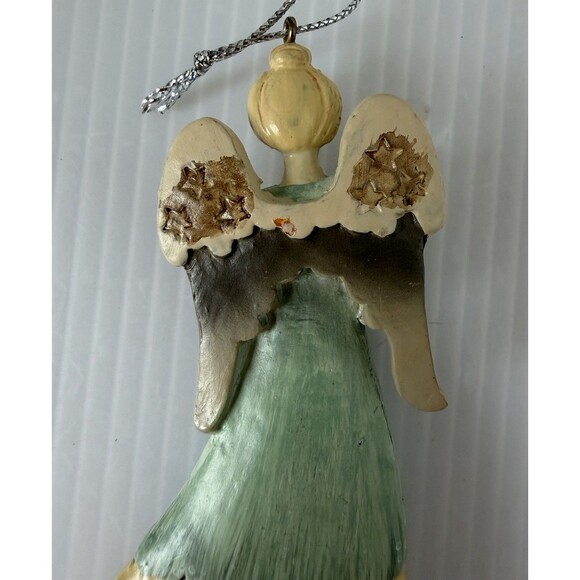 Encore Christmas Angel Ornament Starlight Resin 4” Figurine Vtg 1990s Primitive - Picture 5 of 8